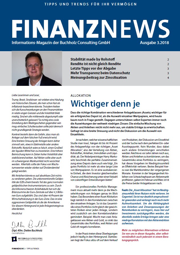 Buchholz Consulting - Finanznews Magazin - Ausgabe 3-2018
