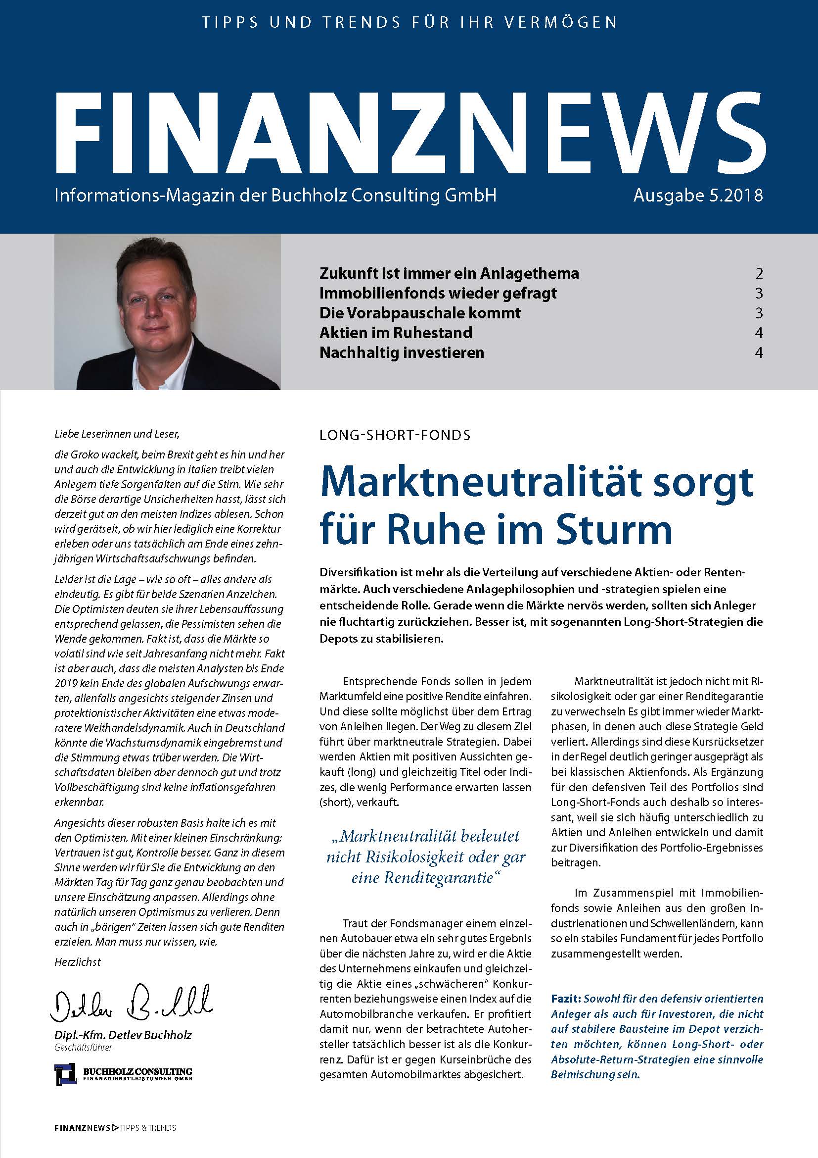 Buchholz Consulting - Finanznews Magazin - Ausgabe 5-2018